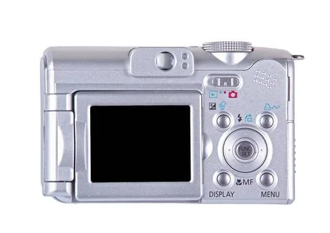 Digital camera isolated over white (clipping path) Digital camera isolated... Stock Photos