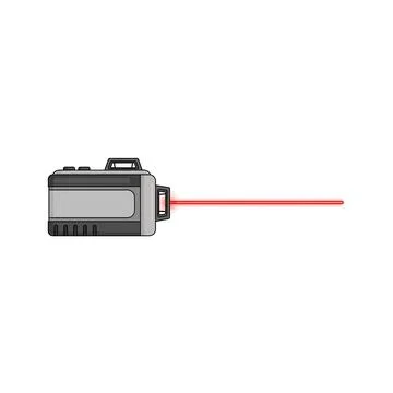 Digital camera with laser rangefinder icon for distance measurement Illustrazione stock