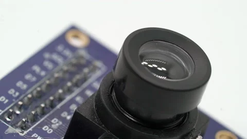 Digital camera lens IP security spy cam electronic component. Electronics diy. Vidéo 235393968