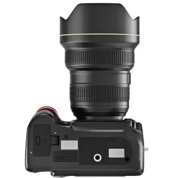 Digital camera, lens optics zoom, bottom view Stock Illustration