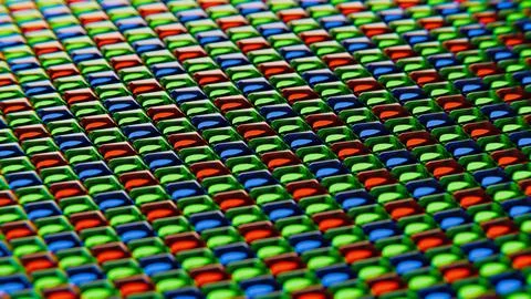 Digital camera matrix - super close up - RGB - 3D illustration Stock Illustration