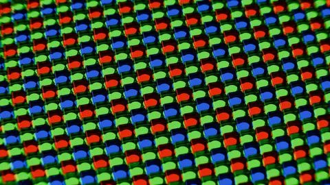 Digital camera matrix - super close up - RGB red green blue pixels light ph.. Stock Illustration
