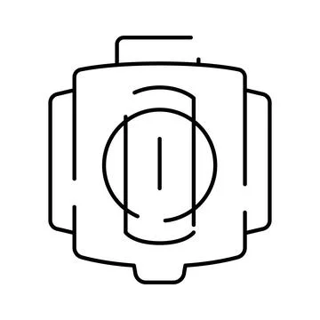 Digital camera outline icon representing creative photography equipment 스톡 일러스트