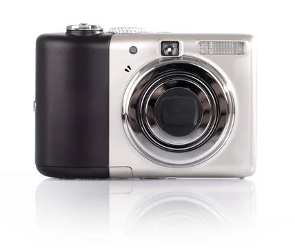 Digital Camera. Point and shoot camera isolated on white background. Copyr... Stock Photos