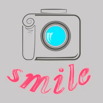 Digital Camera Poster Illustrazione stock