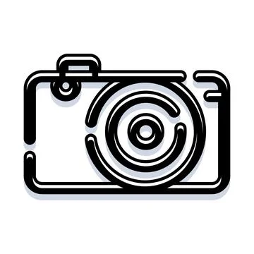 Digital camera recording capturing images flat line art Stock Illustration