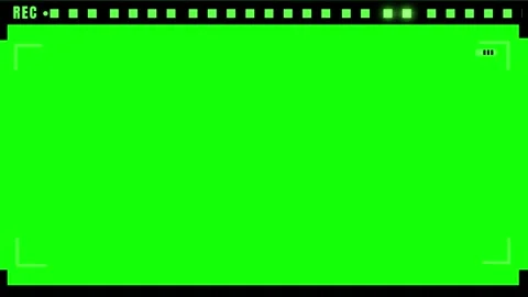 Digital camera recording interface overlay with a green screen background for Stock Footage 345807707