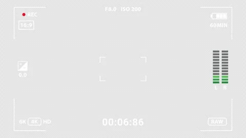 Digital Camera Recording Screen UI on Transparent Background Stock Footage 308501070