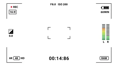 Digital Camera Recording Screen UI on White Background Stock Footage 309169071