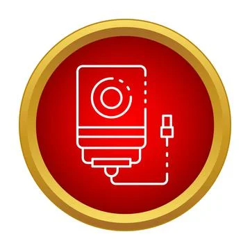 Digital camera sensor icon connecting to external device Illustrazione stock