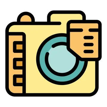 Digital camera showing memory card being inserted icon Stock Illustration