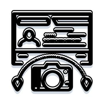 Digital camera social media profile content creation Stock Illustration