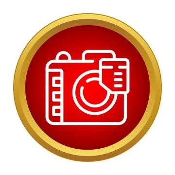 Digital camera storing data on memory card icon Stock Illustration