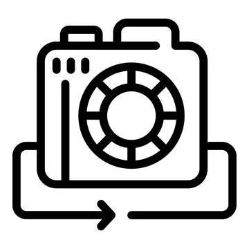 Digital camera taking photos icon outline vector. Capturing and storing images Stock Illustration