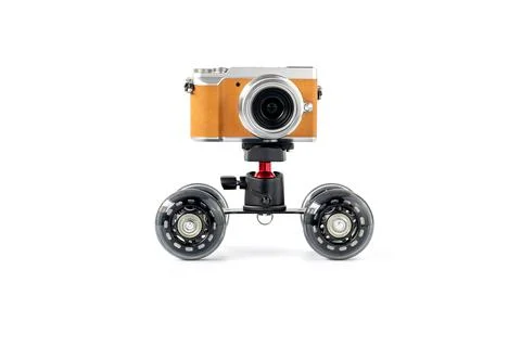 Digital camera on a track car stabilizer. Stock Photos