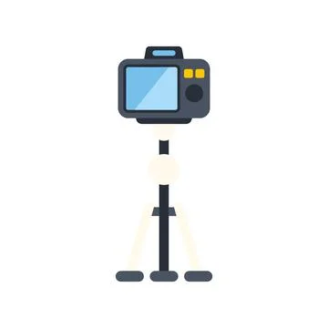 Digital camera on tripod recording video or capturing photo イラスト素材