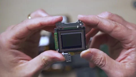 Digital camera, view of the apsc sensor Video stock 153149832