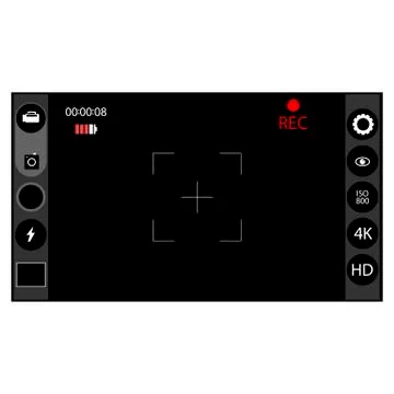 Digital Camera Viewfinder with Exposure and Settings. Modern Interface Concept イラスト素材