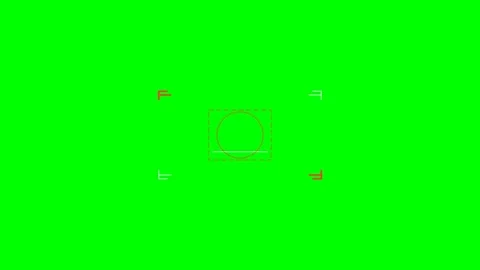Digital camera viewfinder focus overlay on a vibrant green screen background Stock Footage 341823814