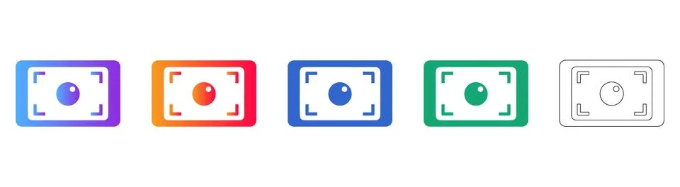 Digital Camera Viewfinder Frame Icons Stock Illustration