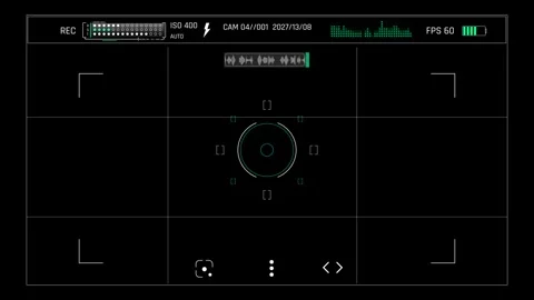Digital Camera Viewfinder HUD Overlay Screen with REC Indicator Stock Footage 339094365