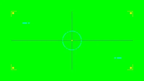 Digital camera viewfinder interface overlay on a bright green background scre Stock Footage 341823804