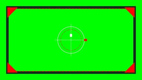 A digital camera viewfinder overlay featuring a bright green screen backgroun Stock Footage 340266734