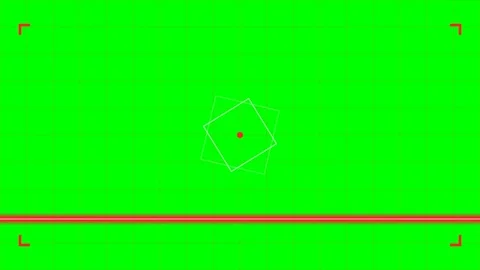 Digital camera viewfinder overlay with focus reticle on green screen backgrou Stock Footage 341824464