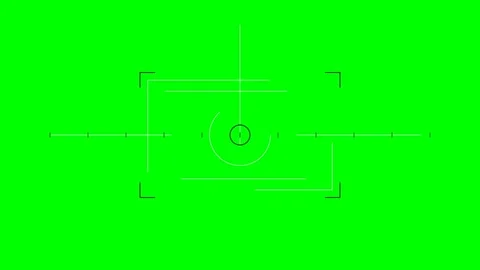 Digital camera viewfinder overlay graphic isolated on a bright green backgrou Stock Footage 341824397