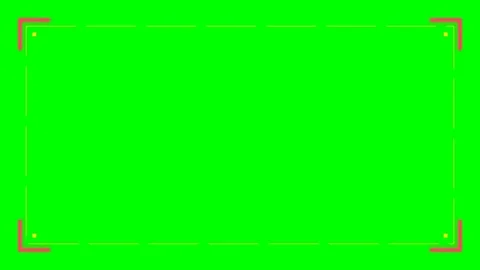 Digital camera viewfinder overlay with red corners on a bright green screen Stock Footage 341821095