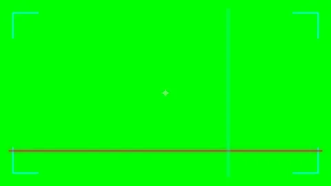 Digital camera viewfinder overlay with tracking markers on a green screen Stock Footage 340905081