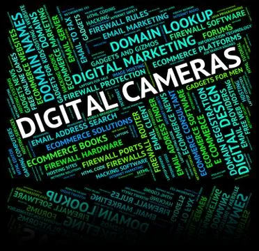 Digital Cameras Shows High Tec And Picture Stock-Illustration