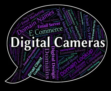 Digital Cameras Shows High Tec And Picture Stock-Illustration