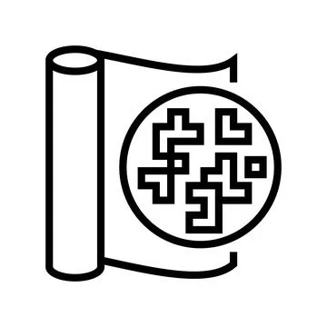 Digital camo pattern fabric line icon vector illustration Stock Illustration