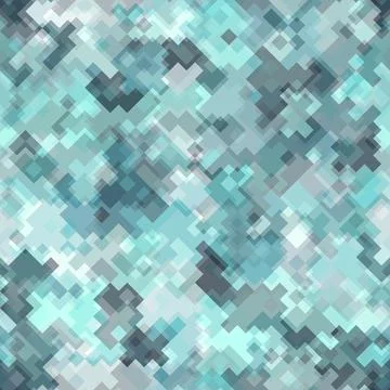 Digital camouflage seamless pattern. Abstract military geometric modern camo Stock Illustration
