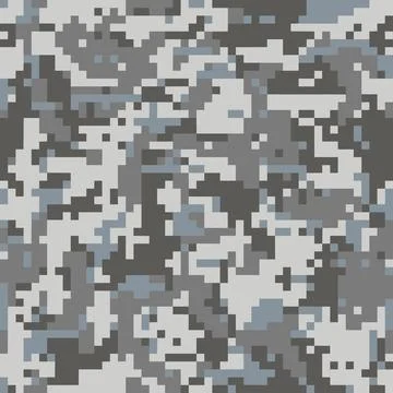 Digital camouflage seamless pattern. Army camo. Vector background Stock Illustration