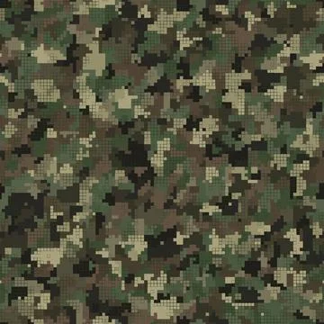 Digital camouflage seamless pattern military geometric camo background Stock Illustration