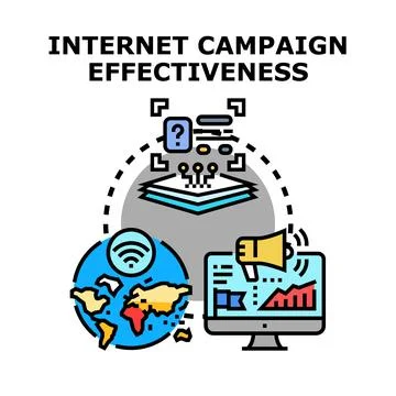 Digital campaign effectiveness analysis measuring marketing performance Stock Illustration