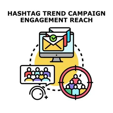 Digital campaign strategy reaching target audience through engagement Stock Illustration