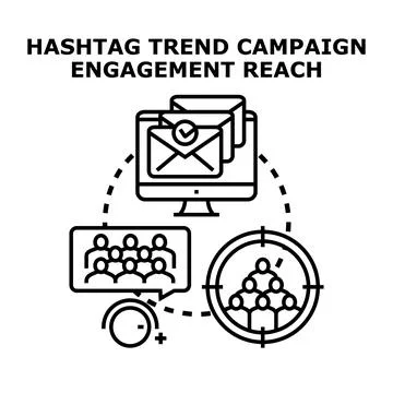 Digital campaign strategy reaching target audience through engagement 스톡 일러스트