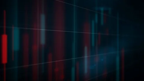 Digital Candlestick Stock Chart 3D View Stock Footage 127109760