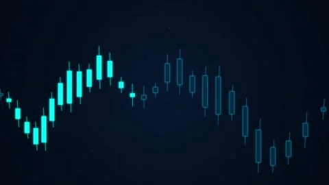 Digital candlestick stock market chart animation showing price fluctuations.. Stock Footage 345424537