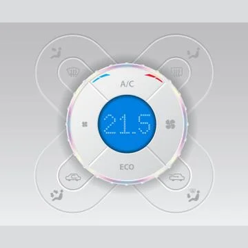 Digital car air condition control with cool design Stock Illustration