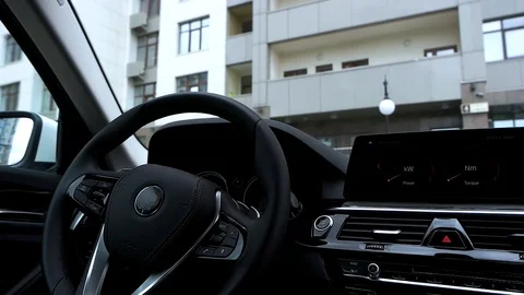 Digital car dashboard in modern car Stock Footage 89934101