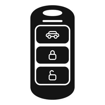 Digital car key icon simple vector. Smart remote button Stock Illustration