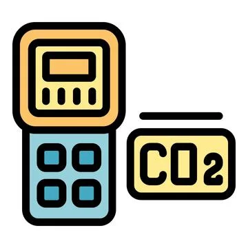 Digital carbon dioxide co2 meter showing level Stock Illustration