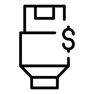 Digital card icon outline vector. Store computer Stock Illustration