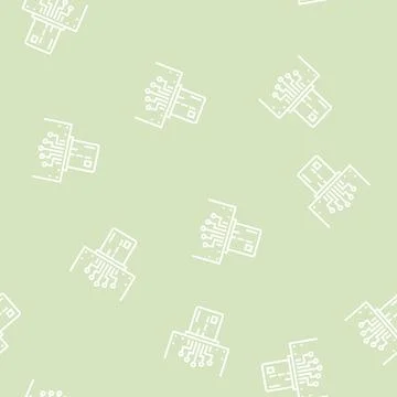 Digital card line seamless pattern Stock Illustration