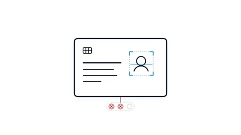 Digital Card Lockout After Failed Authentication Attempts, 2D Animation Video stock 348208651