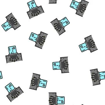 Digital card vector seamless pattern 스톡 일러스트